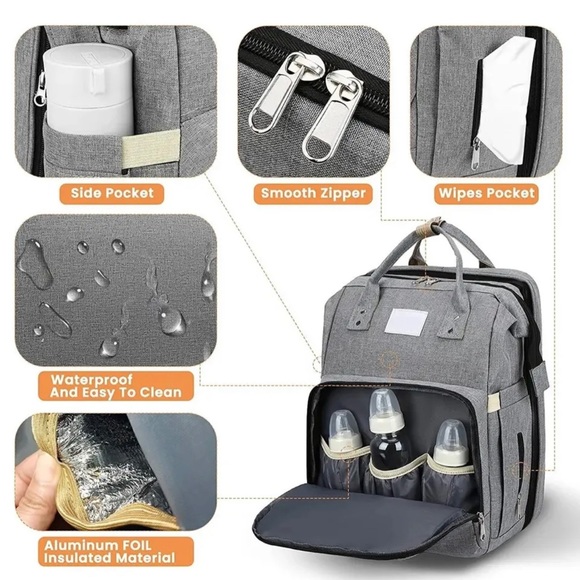 Diaper Bag Backpack Baby Diaper Baby Shower Gifts Multifunctional in Black New - Picture 6 of 12